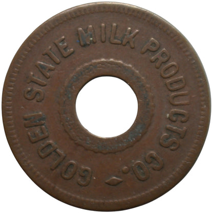 Los Angeles, CA Golden State Milk Products Co. G/F One Quart Milk Token