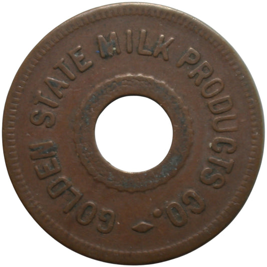 Los Angeles, CA Golden State Milk Products Co. G/F One Quart Milk Token