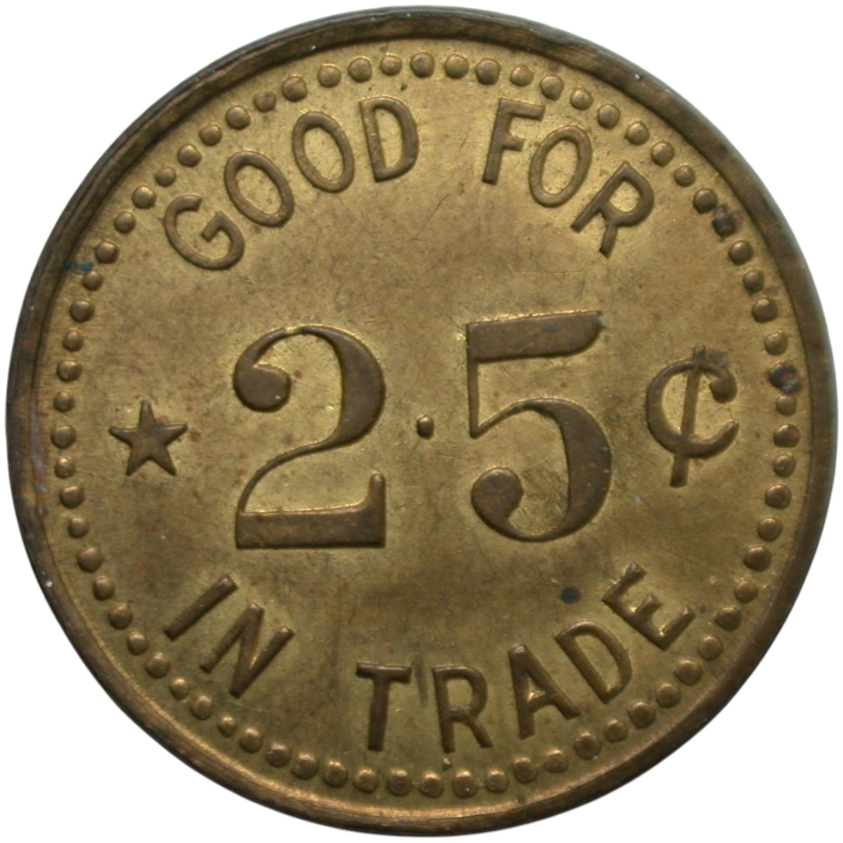 Fairbanks, AK Pioneer Hotel G/F 25¢ In Trade Token