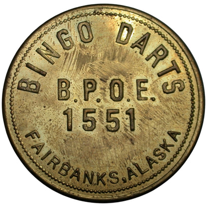 Fairbanks, AK Bingo Darts B.P.O.E. G/F $5.00 In Trade Token