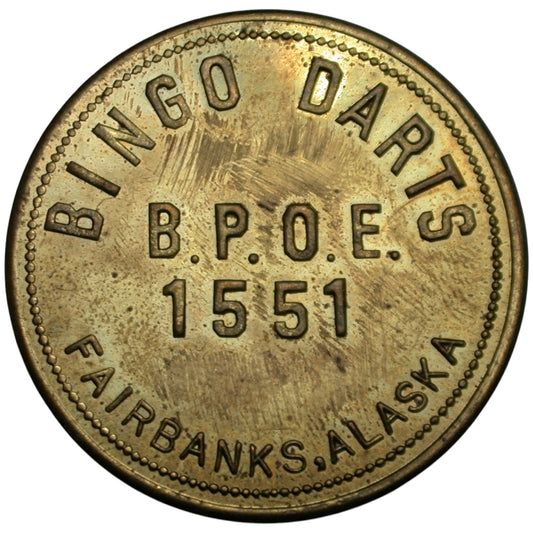 Fairbanks, AK Bingo Darts B.P.O.E. G/F $5.00 In Trade Token