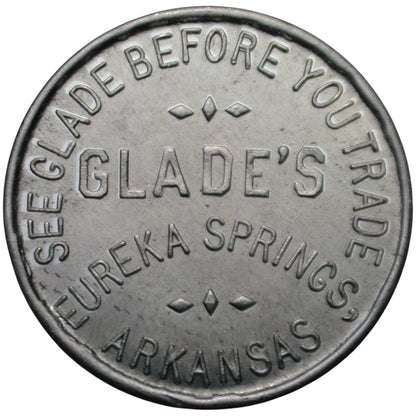 Eureka Springs, AR Glade's G/F 3¢ In Trade Token