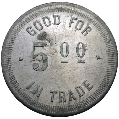 Tees Toh, AZ Tees-To Trading CO. G/F 5.00 In Trade Token