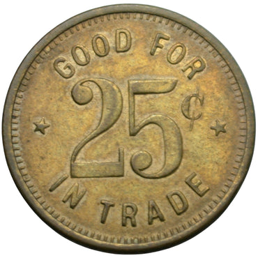 Bakersfield, CA Southern Hotel W.F. Rau Prop. G/F 25¢ In Trade Token