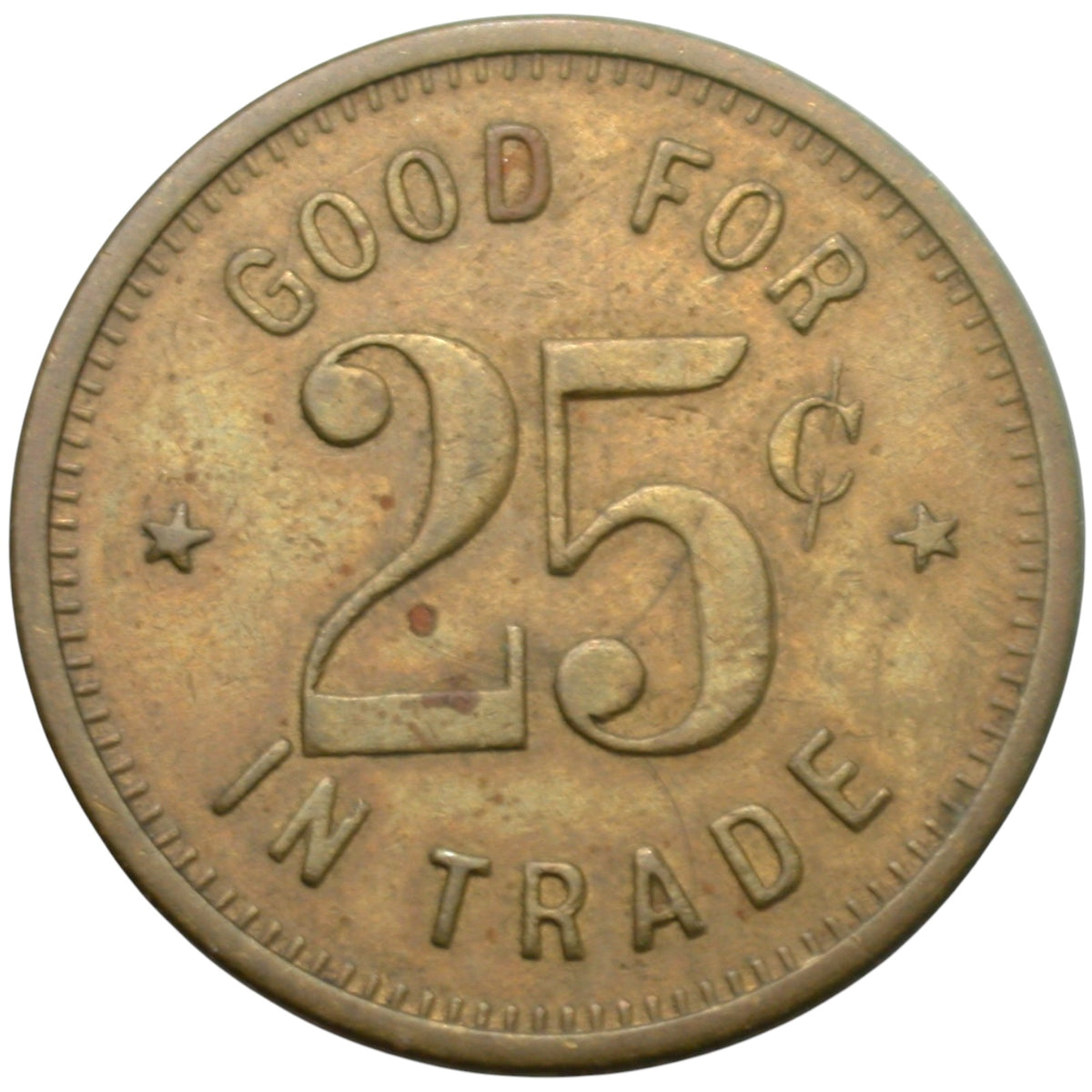 Bakersfield, CA Southern Hotel W.F. Rau Prop. G/F 25¢ In Trade Token