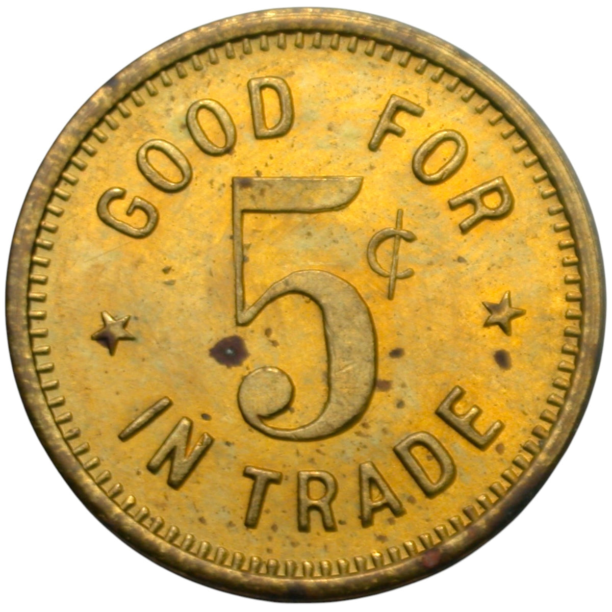 Bakersfield, CA Southern Hotel W.F. Rau Prop. G/F 5¢ In Trade Token