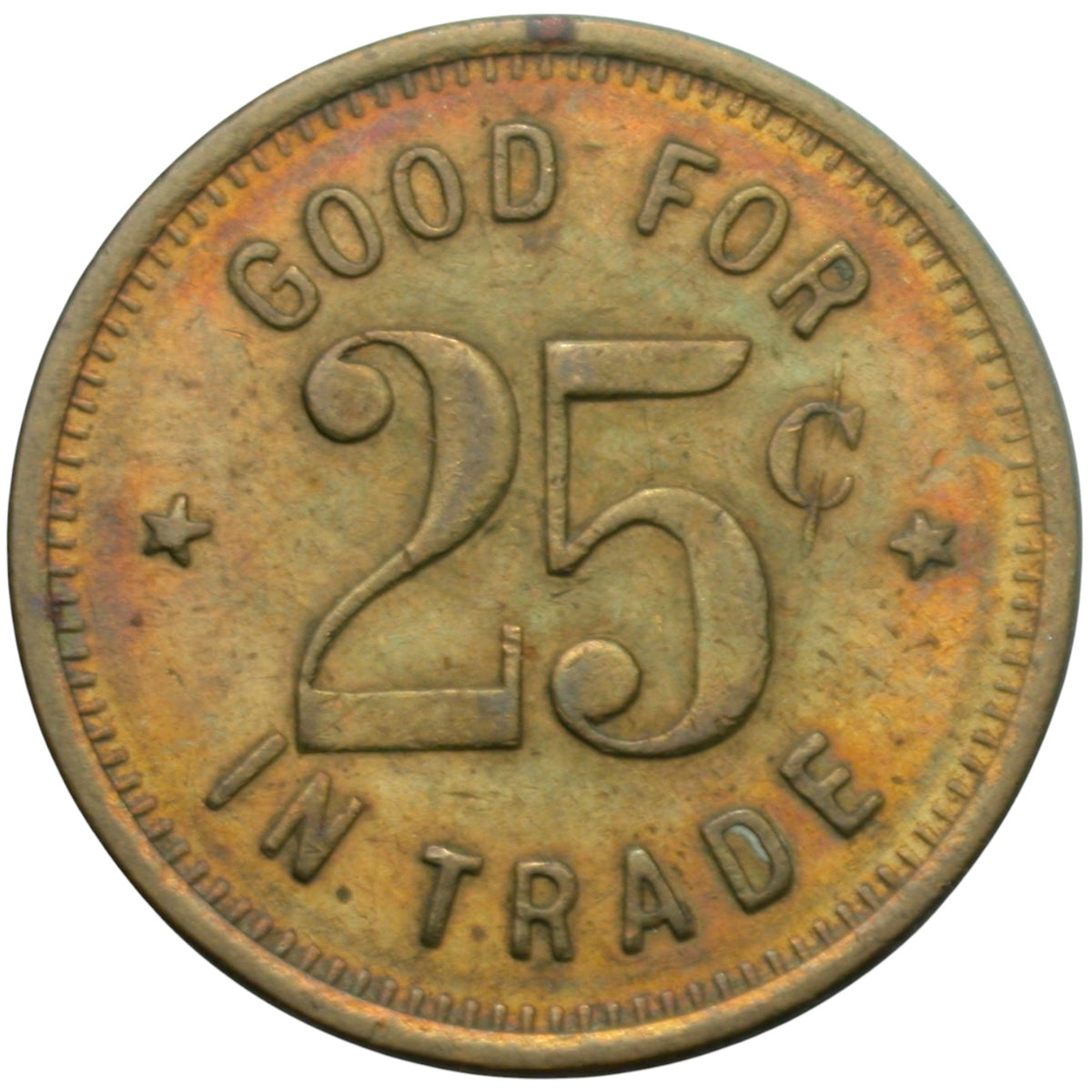 Bakersfield, CA Southern Hotel W.F. Rau Prop. G/F 25¢ In Trade Token