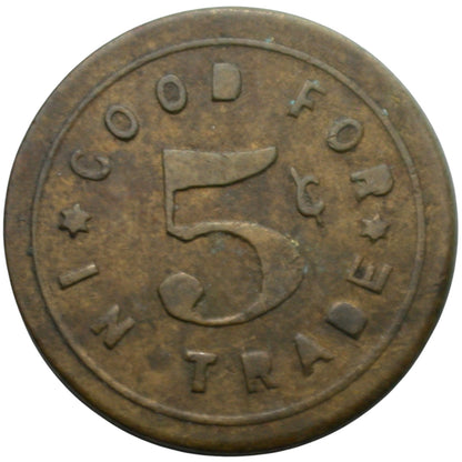 Folsom, CA Max & Judge G/F 5¢ In Trade Token