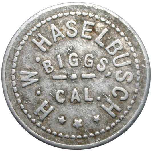 Biggs, CA H.W. Haselbusch G/F 25¢ In Merchandise Token