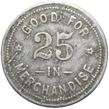 Biggs, CA H.W. Haselbusch G/F 25¢ In Merchandise Token