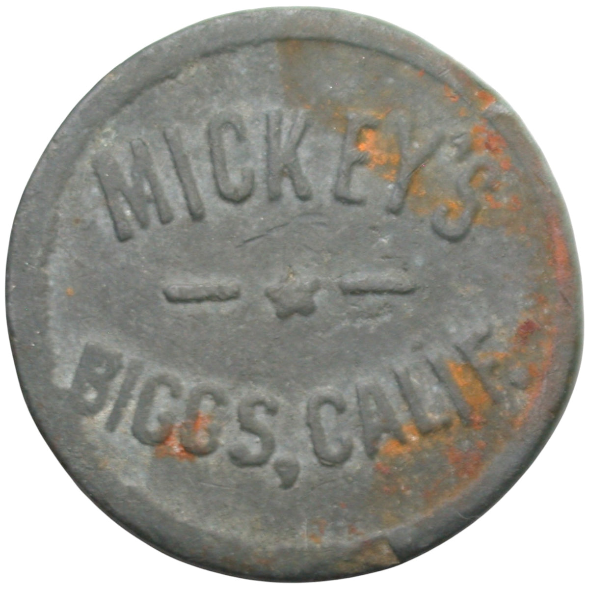Biggs, CA Mickey's G/F 5¢ In Trade Token