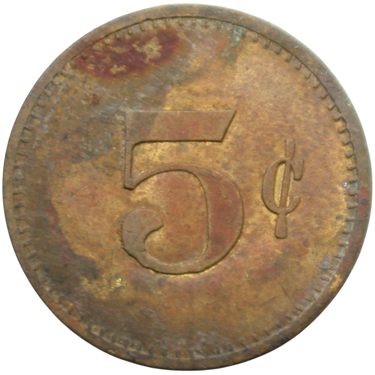 Boulder Creek, CA G.L. Woodard G/F 5¢ Token