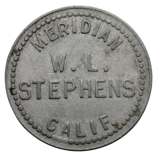 Meridian, CA W.L. Stephens G/F 10¢ In Trade Token