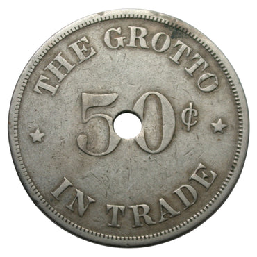 Marysville, CA Ward & Frye The Grotto 50¢ In Trade Token