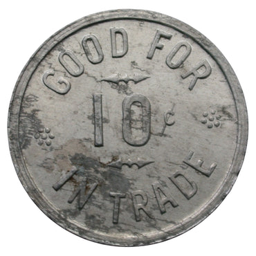 Oak Bottom, CA Vergnes Bros. G/F 10¢ In Trade Token
