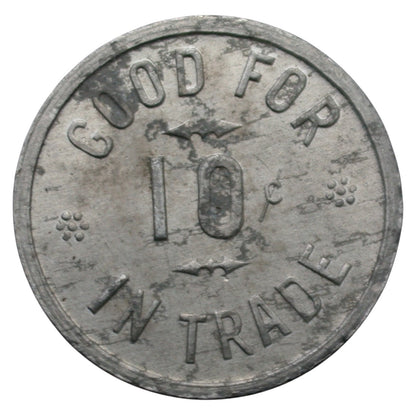 Oak Bottom, CA Vergnes Bros. G/F 10¢ In Trade Token