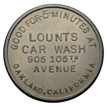 Oakland, CA Sofspra Lounts Car Wash G/F 25¢ 5 Minute Car Wash Token