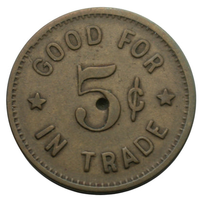 Oroville, CA Meixner's Cigar Store G/F 5¢ In Trade Token