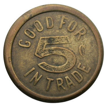 Oroville, CA Frank Meixner Pool Hall G/F 5¢ In Trade Token