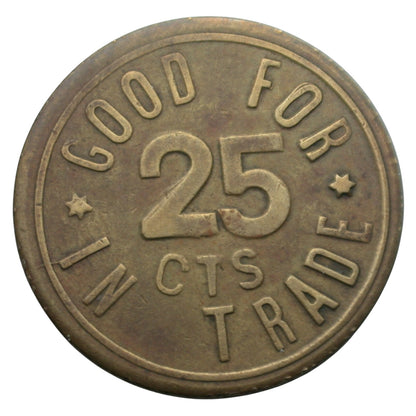 Oroville, CA Frank Meixner Pool Hall G/F 25¢ In Trade Token
