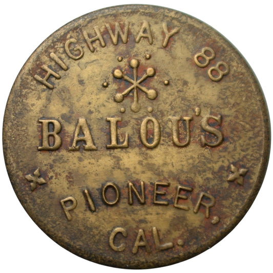 Pioneer, CA Balou's Highway 88 G/F One Drink Token