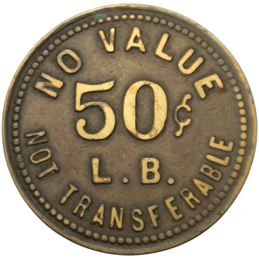 Forth Worth, TX No Value 50¢ L.B. Token