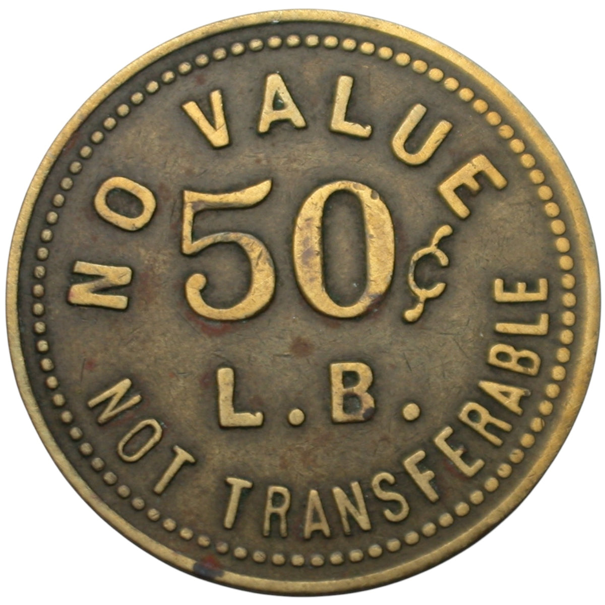 Forth Worth, TX No Value 50¢ L.B. Token