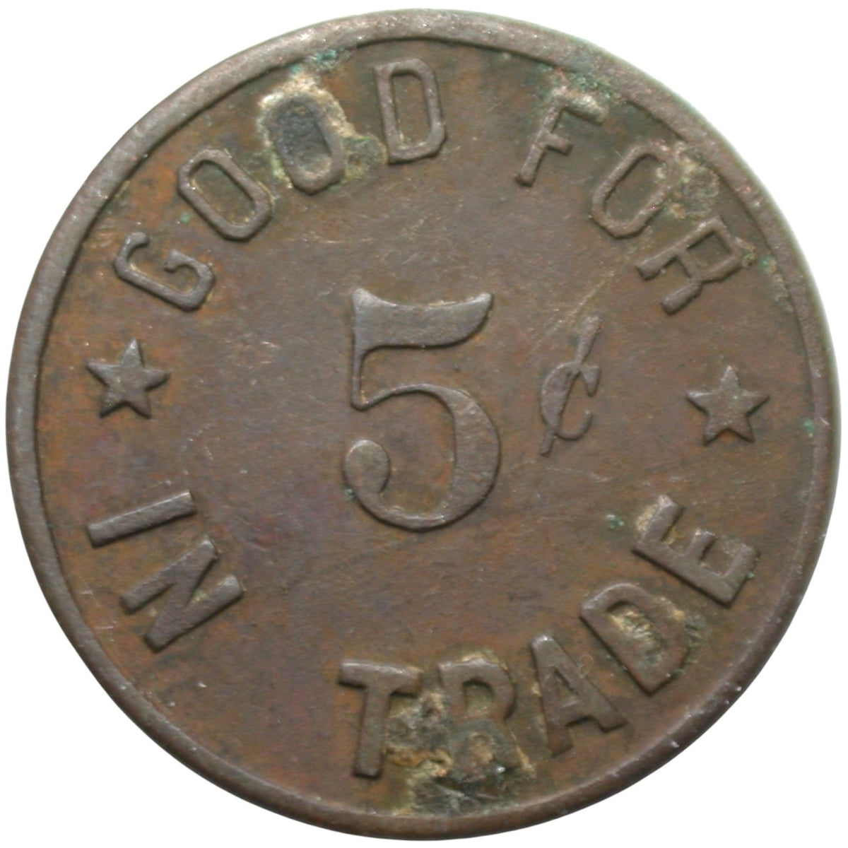 Colfax, CA Cottage Butler & Son Drug Store G/F 5¢ In Trade Token