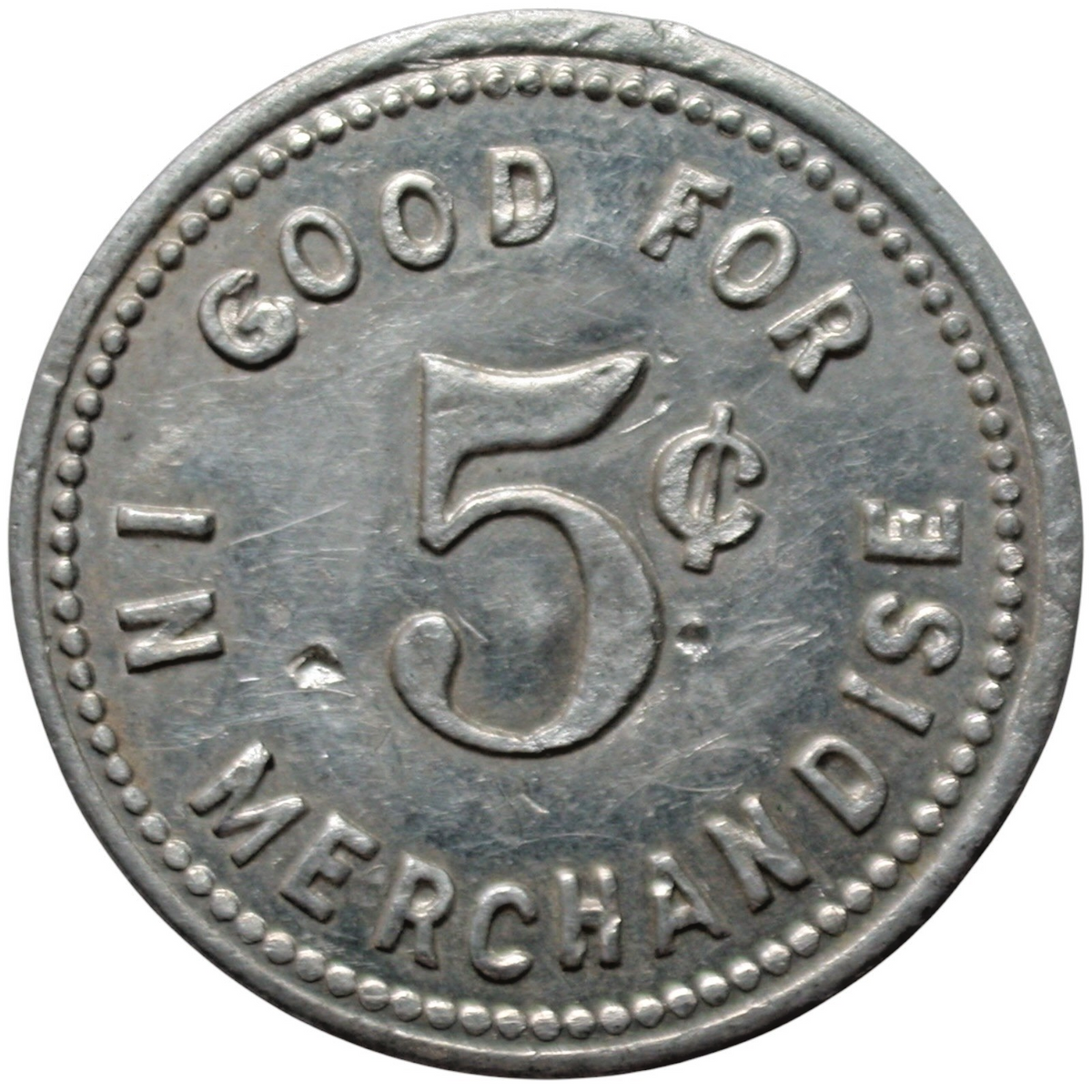 Mather Field, CA NCO Club G/F 5¢ In Merchandise Token