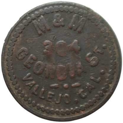 Vallejo, CA M&M 304 Georgia St. G/F 5¢ In Trade Token