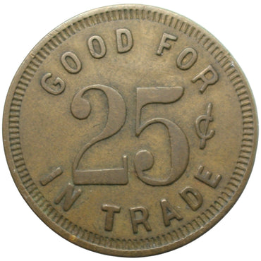 Reedley, CA Coliseum O.B. Farrar Prop. G/F 25¢ In Trade Token