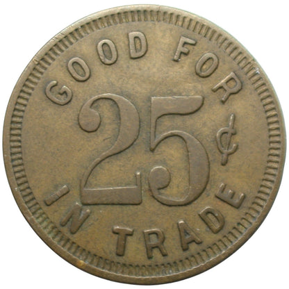 Reedley, CA Coliseum O.B. Farrar Prop. G/F 25¢ In Trade Token