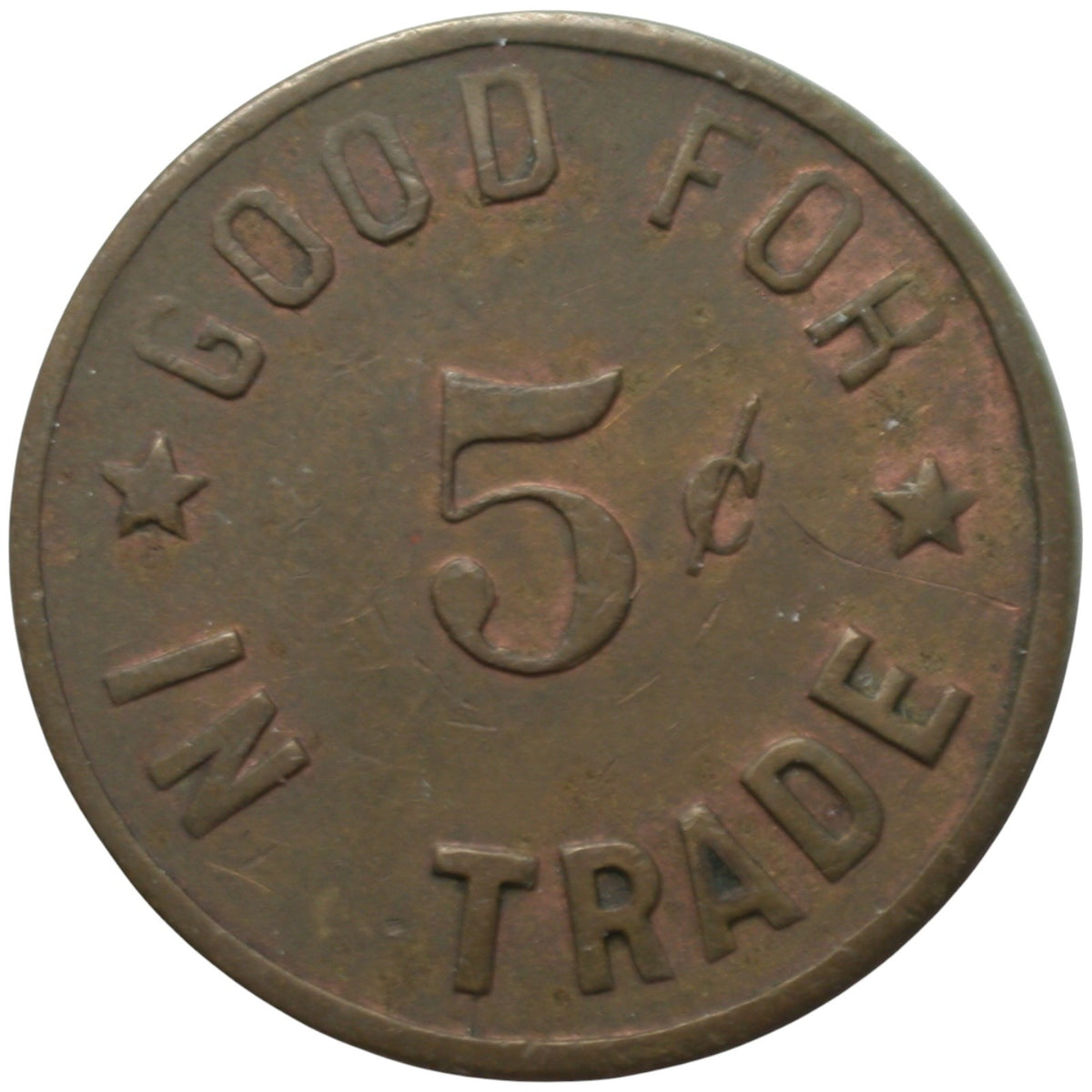 San Juan, CA A. Busjaeger G/F 5¢ In Trade Token